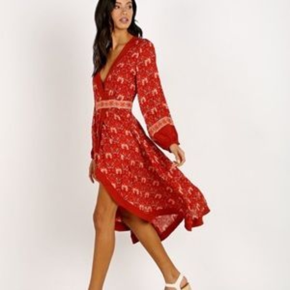 SPELL AND THE GYPSY Jewel Soiree Copper Midi Dress - Picture 5 of 8